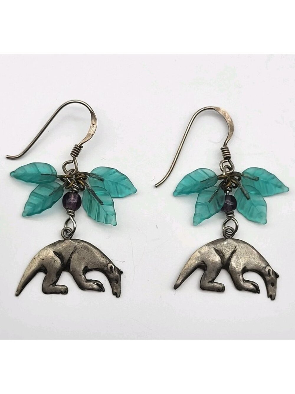 Lucy Issacs LIJ Earrings Sterling Silver Anteater Aardvark Ground Sloth Artisan